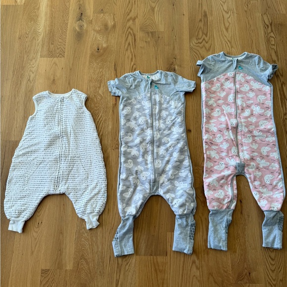 Love to Dream Kids Pajamas Sleep Sacks - White Gray Pink